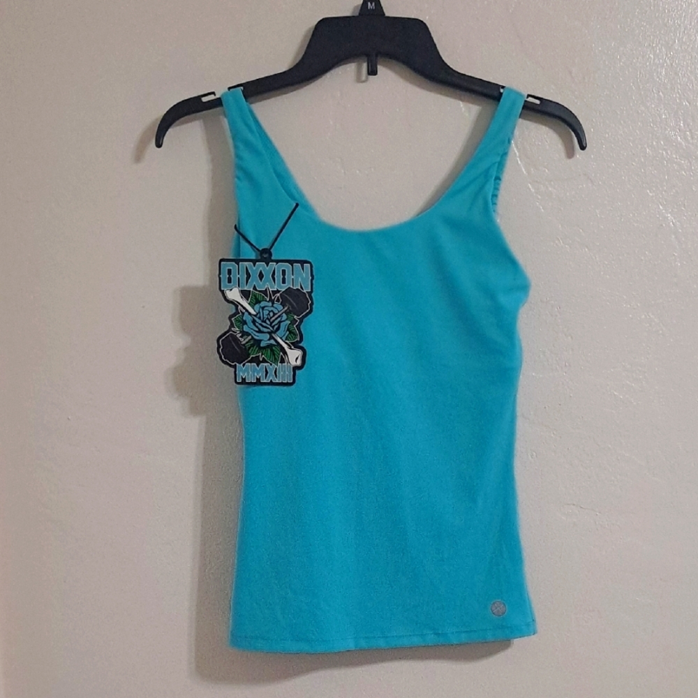 DIXXON Bright Blue Fitted Sleeveless Tank Top Tankini MMXIII Chest Liner XS NWT